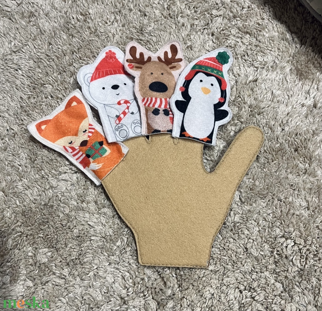 Ujjbáb - karácsonyi állatok - játék & sport - bábok - ujjbáb - Meska.hu