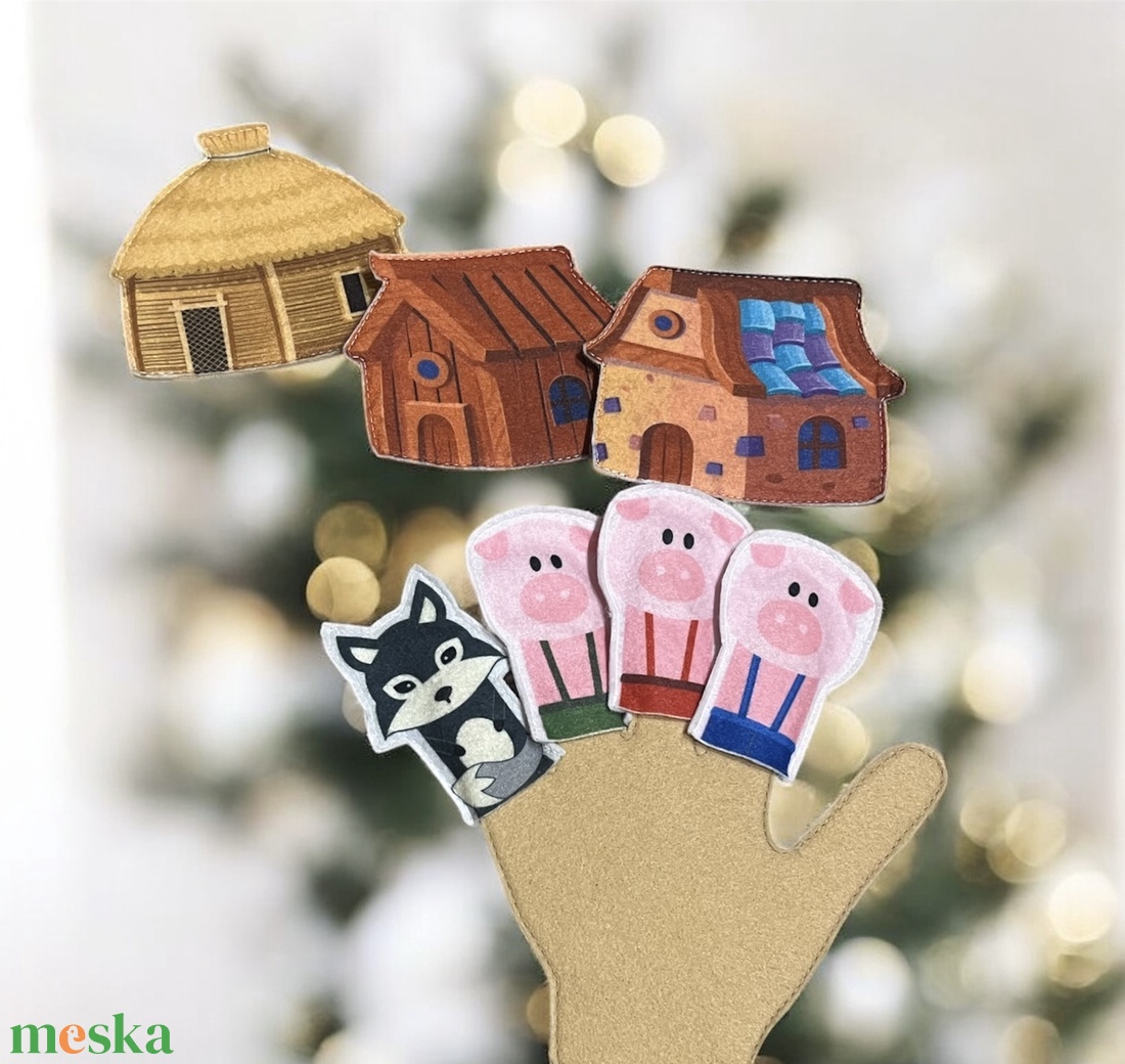 Ujjbáb - három kismalac - játék & sport - bábok - ujjbáb - Meska.hu