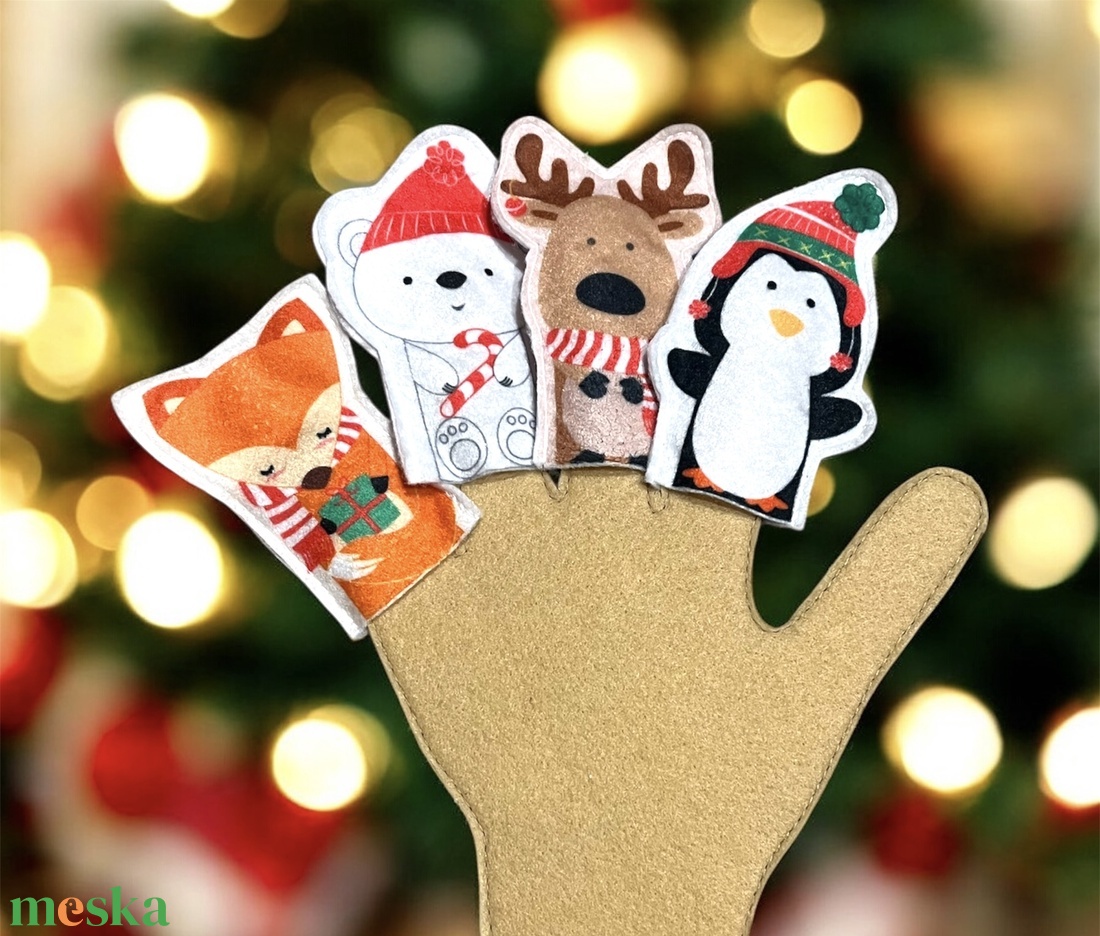 Ujjbáb - karácsonyi állatok - játék & sport - bábok - ujjbáb - Meska.hu