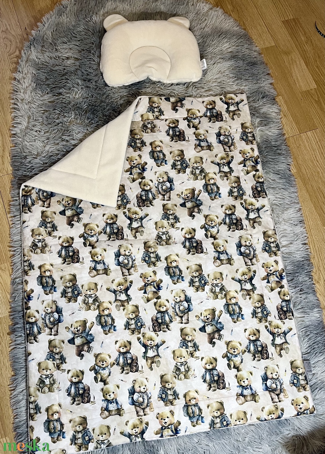 Babatakaró és macipárna - baba - mama - baba ágynemű - babatakaró, gyerek pléd - Meska.hu