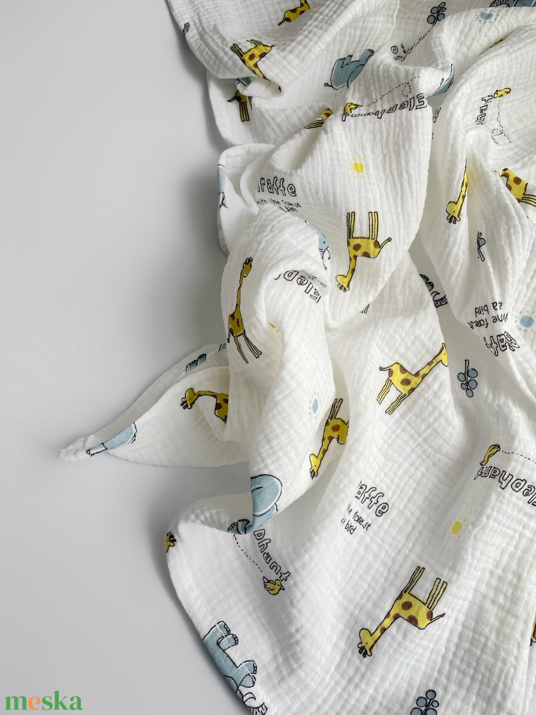 Duplagéz nyári babatakaró - zsiráf és barátja - otthon & életmód - babaszoba, gyerekszoba - Meska.hu