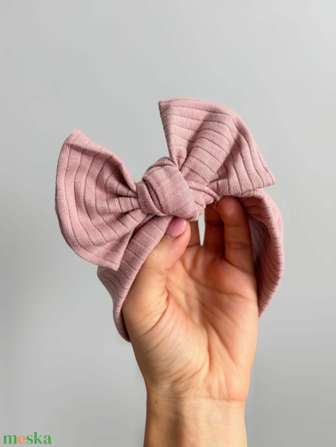 Rózsaszín baba fejpánt (0-1 év) - ruha & divat - babaruha & gyerekruha - babasapka - Meska.hu