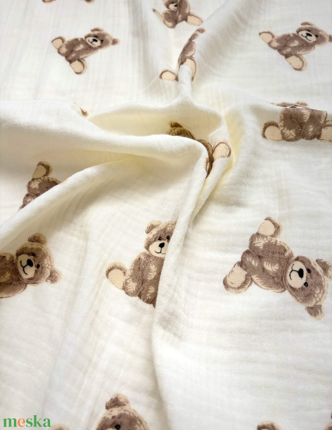 Muszlin pelenka - teddy bear - otthon & életmód - babaszoba, gyerekszoba - babatakaró, gyerek pléd - Meska.hu