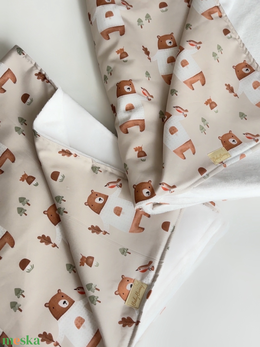 Meleg baba takaró - mackó - baba - mama - baba ágynemű - babatakaró, gyerek pléd - Meska.hu