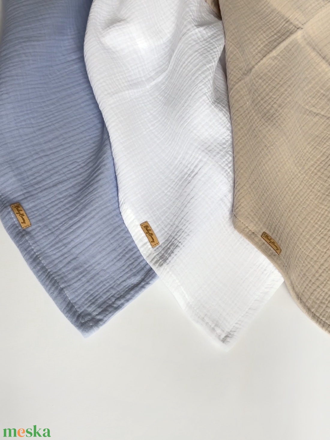 3 db-os muszlin pelenka szett - baba - mama - baba ágynemű - babatakaró, gyerek pléd - Meska.hu