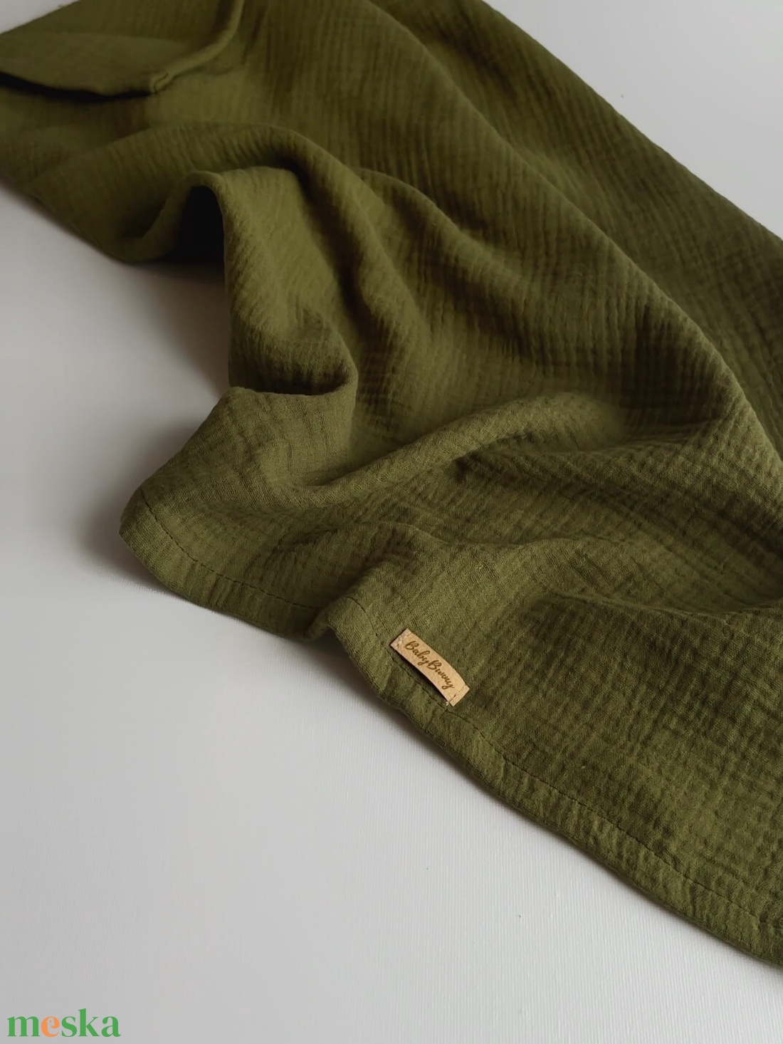 Muszlin pelenka - olíva - baba - mama - baba ágynemű - babatakaró, gyerek pléd - Meska.hu