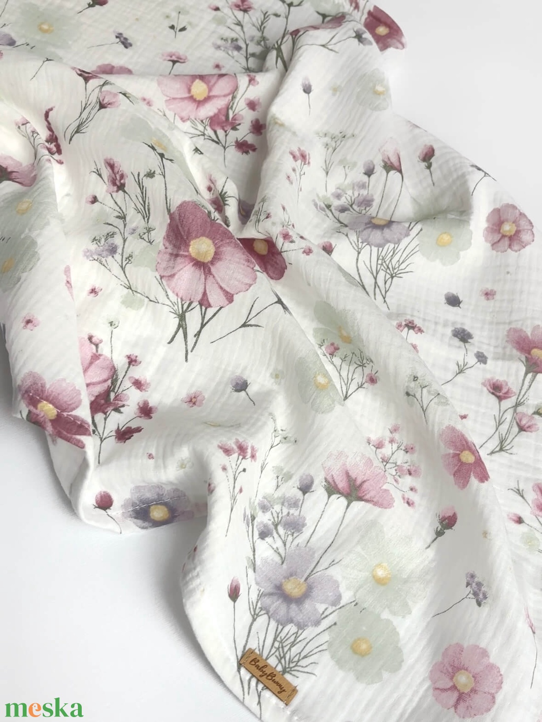 Muszlin pelenka - virágos - baba - mama - baba ágynemű - babatakaró, gyerek pléd - Meska.hu