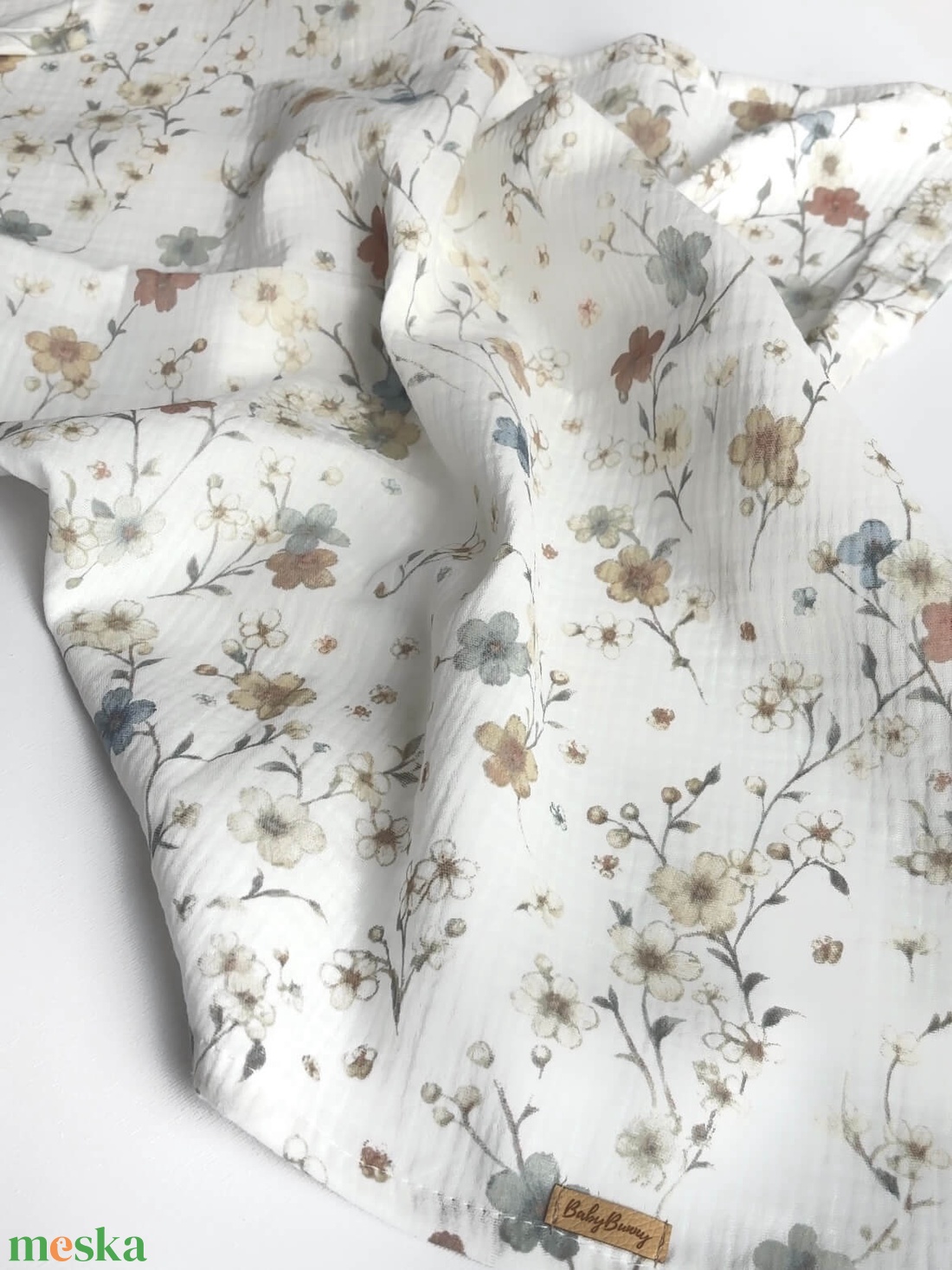 Muszlin pelenka - virágos - baba - mama - baba ágynemű - babatakaró, gyerek pléd - Meska.hu