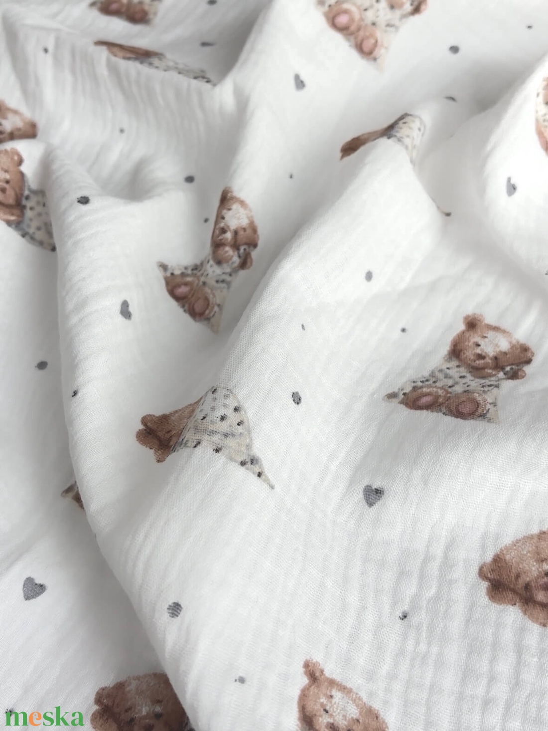 Muszlin pelenka - macika - baba - mama - baba ágynemű - babatakaró, gyerek pléd - Meska.hu
