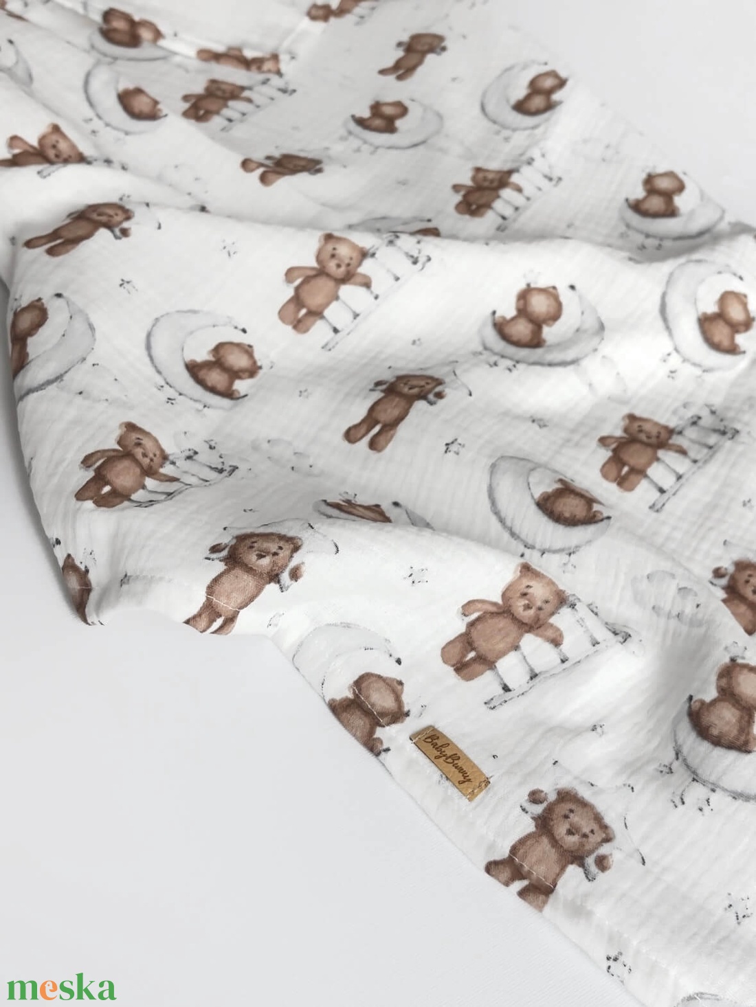 Muszlin pelenka - mackó - baba - mama - baba ágynemű - babatakaró, gyerek pléd - Meska.hu