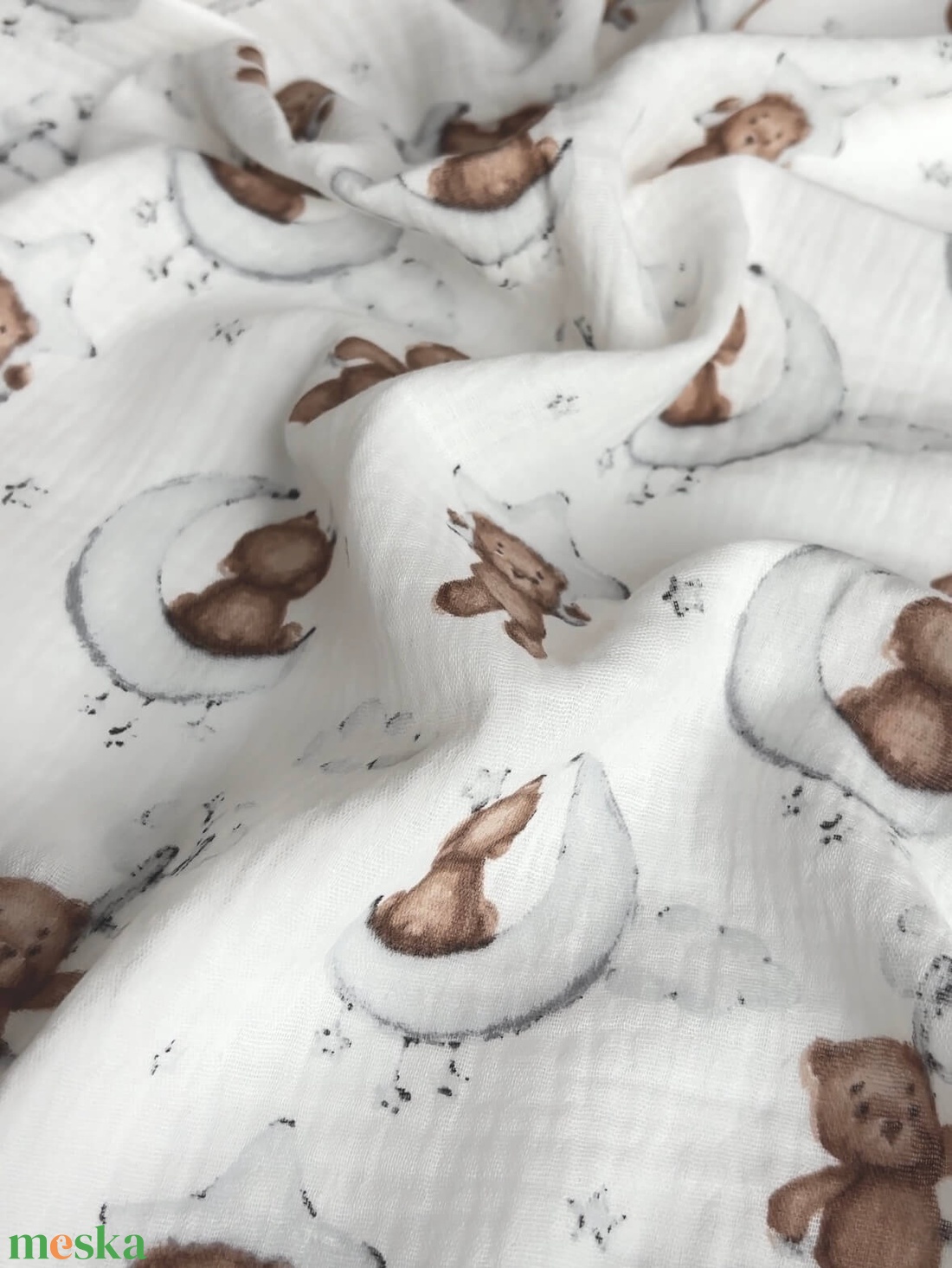 Muszlin pelenka - mackó - baba - mama - baba ágynemű - babatakaró, gyerek pléd - Meska.hu