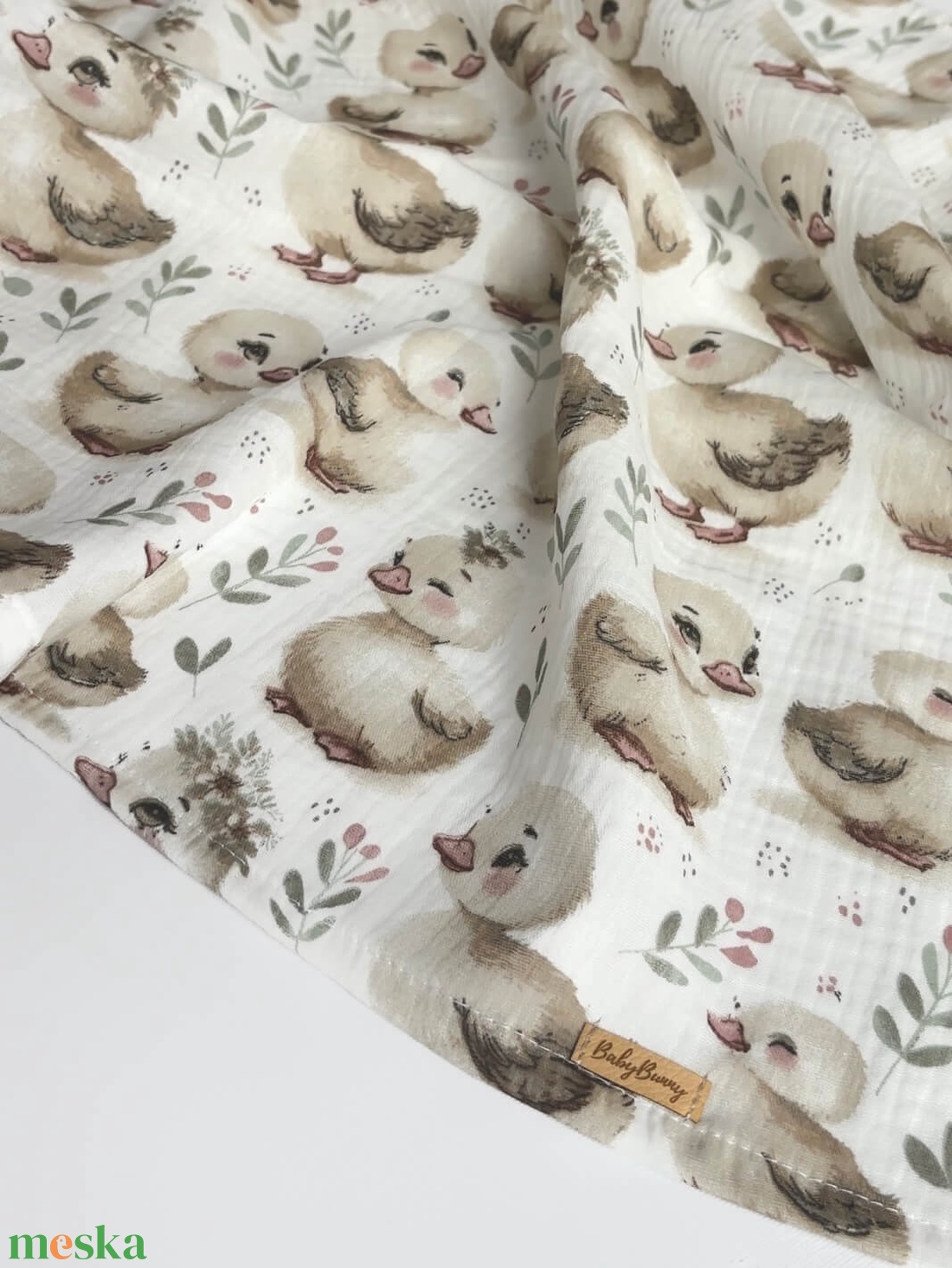 Muszlin pelenka - kiskacsás - baba - mama - baba ágynemű - babatakaró, gyerek pléd - Meska.hu