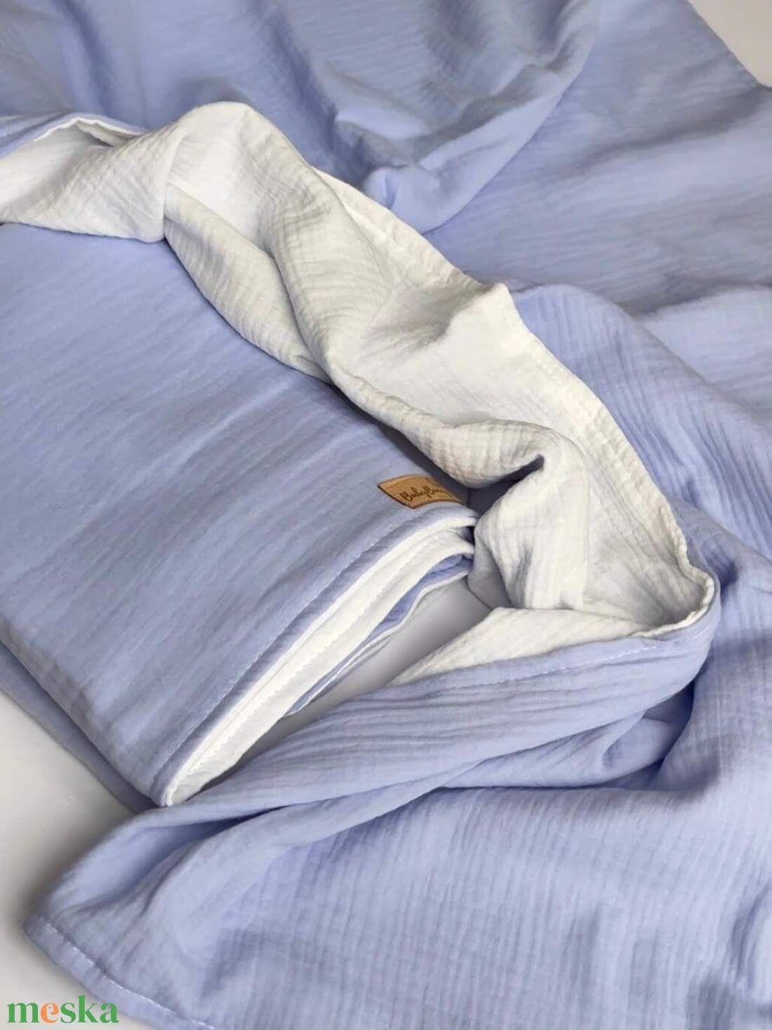 Dupla rétegű duplagéz baba takaró - lila / törtfehér - baba - mama - baba ágynemű - babatakaró, gyerek pléd - Meska.hu