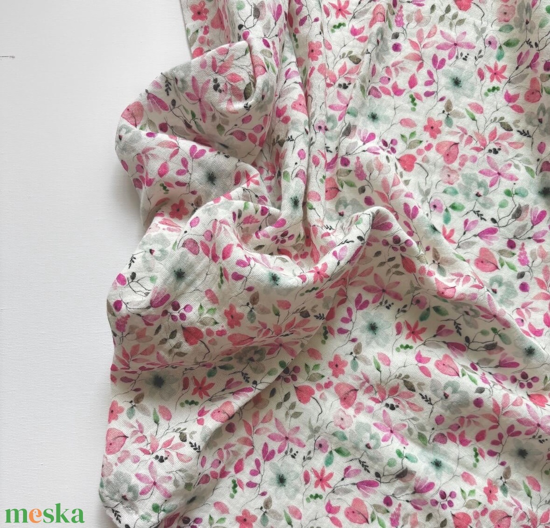 Muszlin pelenka - flowers - baba - mama - baba ágynemű - babatakaró, gyerek pléd - Meska.hu