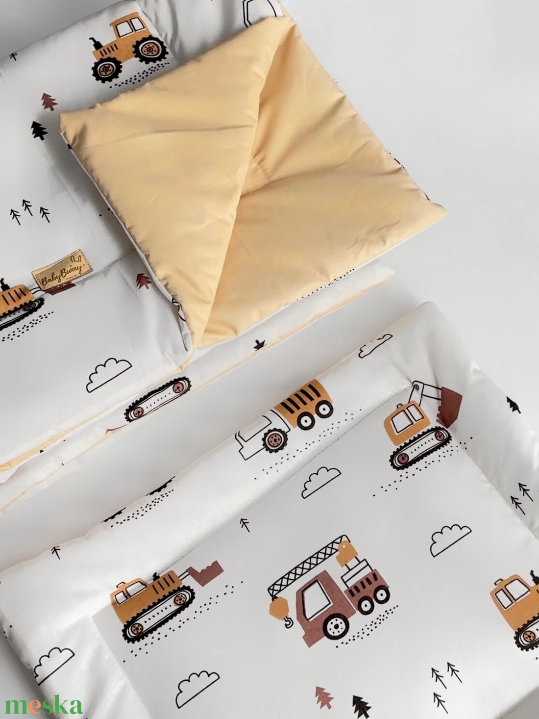 Bélelt gyerek ovis ágynemű szett � munkagépes - játék & sport - ovis felszerelés - ovis ágynemű - Meska.hu