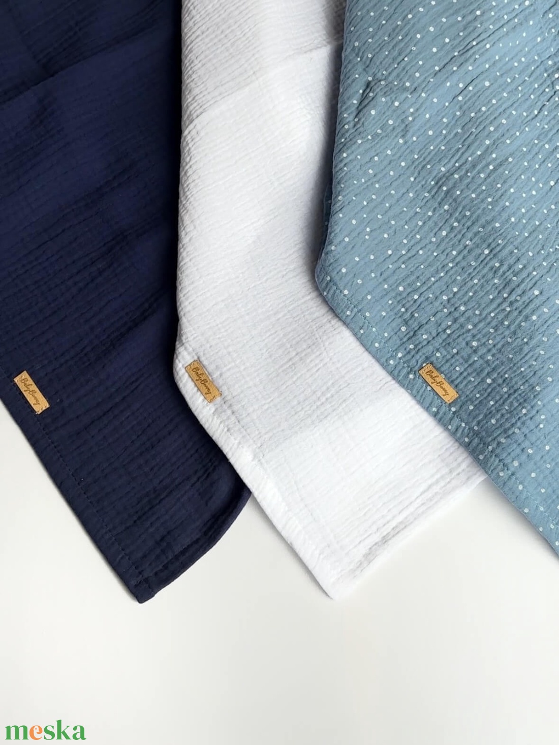 3 db-os muszlin pelenka szett - baba - mama - baba ágynemű - babatakaró, gyerek pléd - Meska.hu