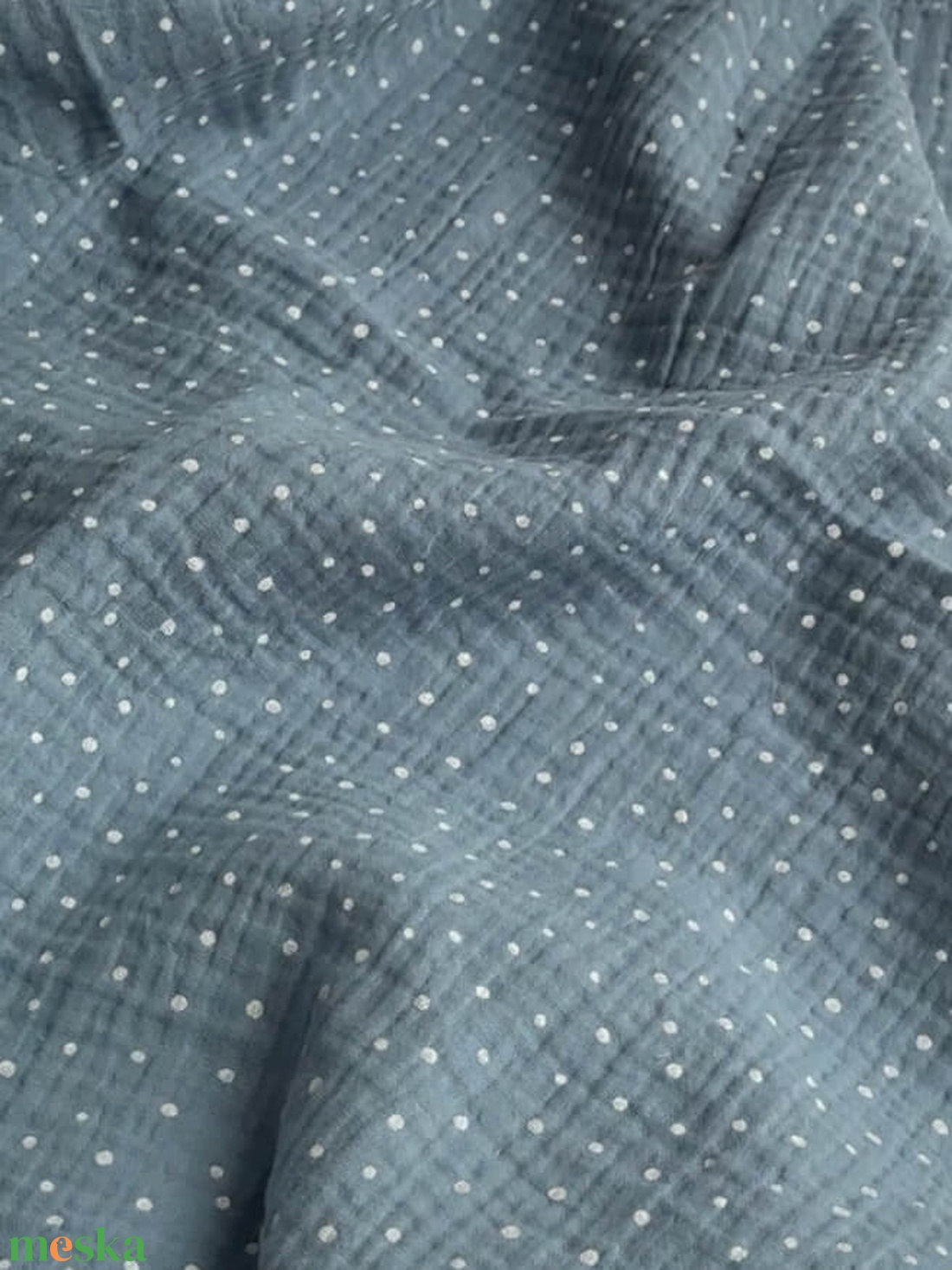 Muszlin pelenka - kék pöttyös - baba - mama - baba ágynemű - babatakaró, gyerek pléd - Meska.hu