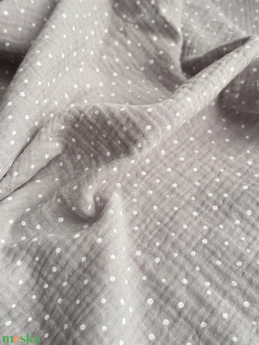 Muszlin pelenka - szürke pöttyös - baba - mama - baba ágynemű - babatakaró, gyerek pléd - Meska.hu