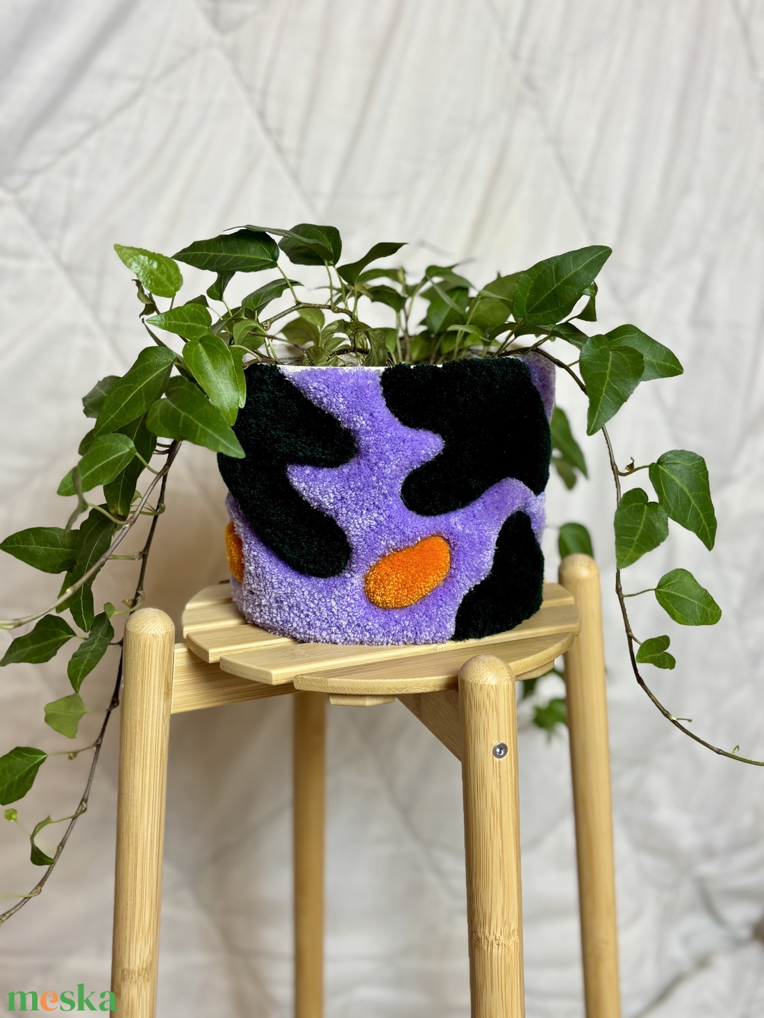 Tufted kaspó takaró - otthon & életmód - virágdekoráció - virágtartó - kaspó - Meska.hu