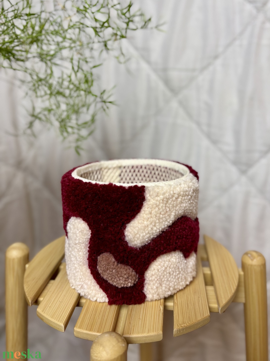 Tufted gyapjú kaspó takaró - otthon & életmód - virágdekoráció - virágtartó - kaspó - Meska.hu