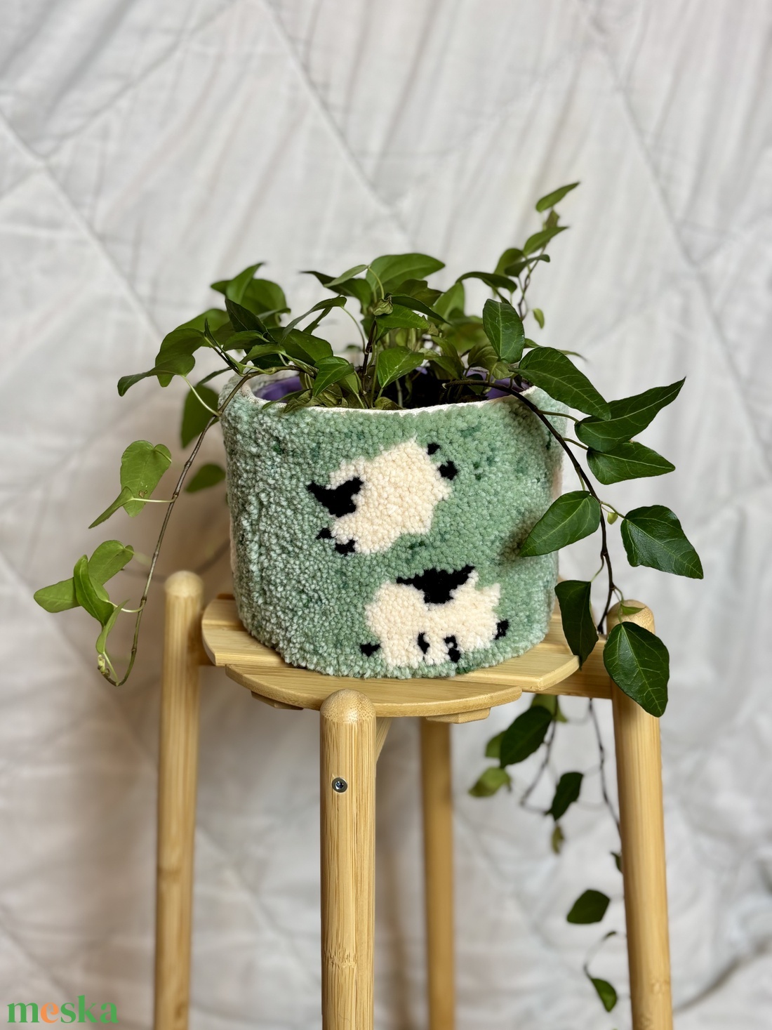 Tufted gyapjú kaspó takaró - baba - mama - babaszoba dekoráció - gyerekszoba falmatrica - Meska.hu