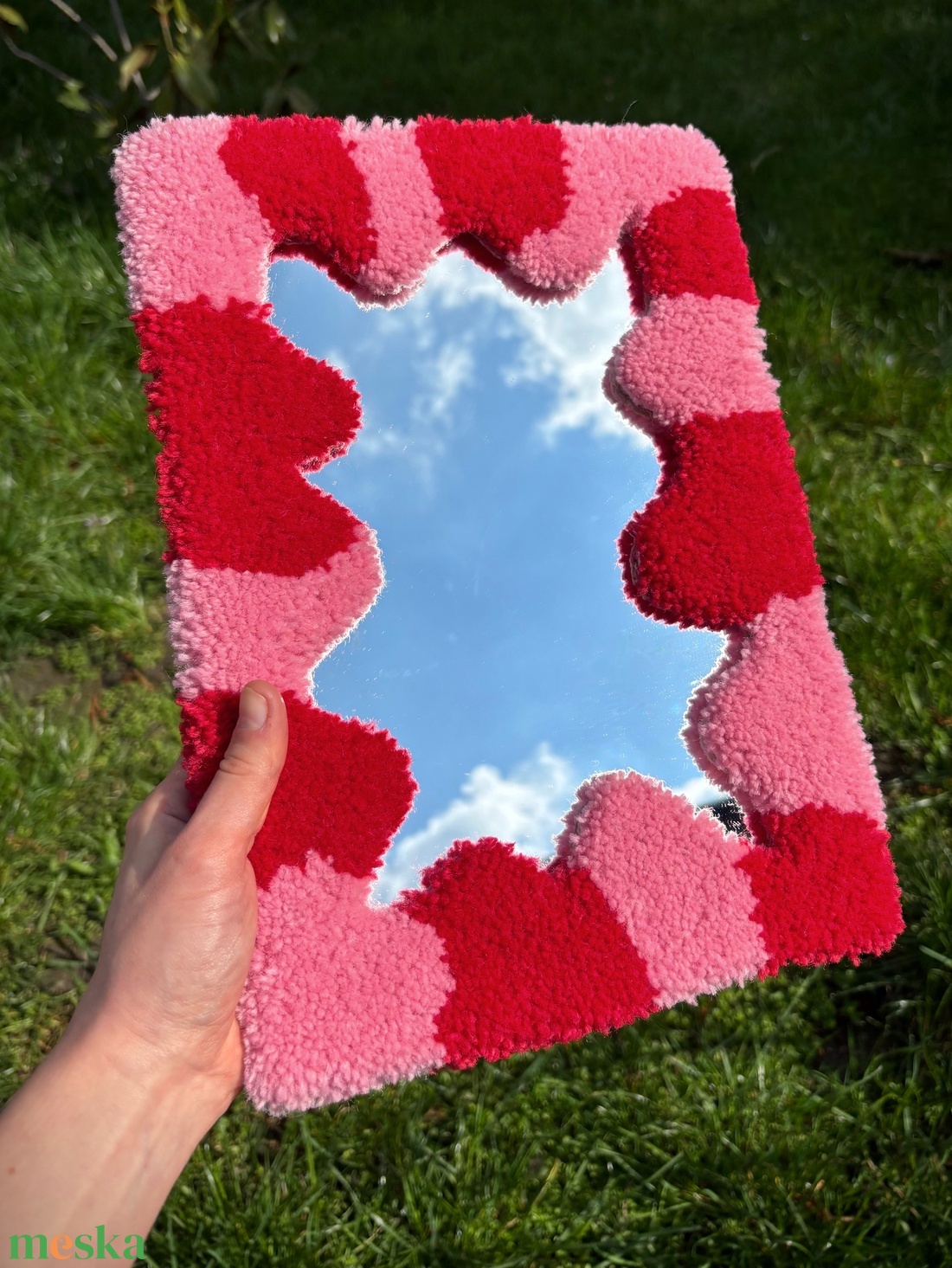 Tufted gyapjú tükör - otthon & életmód - dekoráció - tükör - Meska.hu