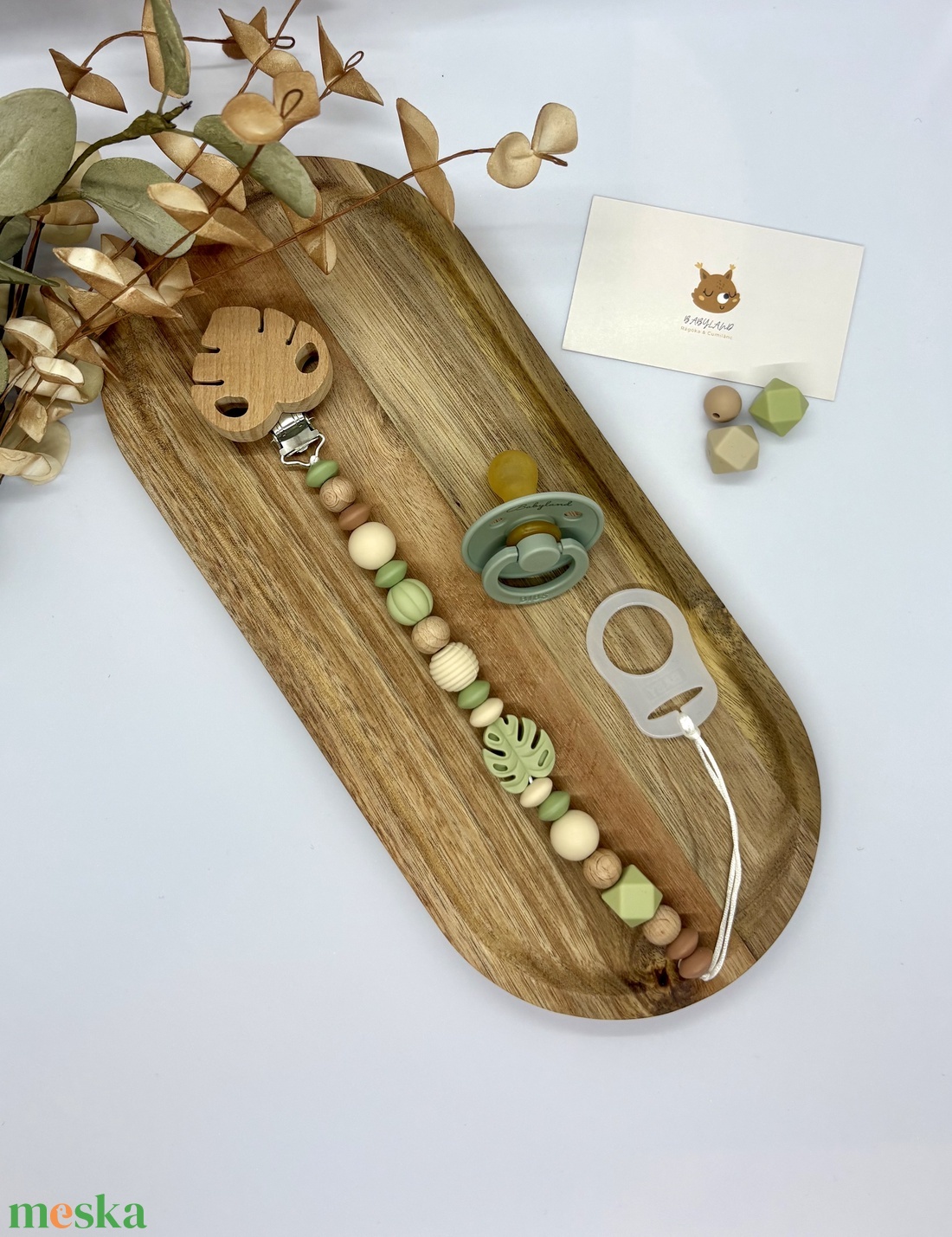 Levél cumilánc - baba - mama - baba játékok - cumilánc - Meska.hu