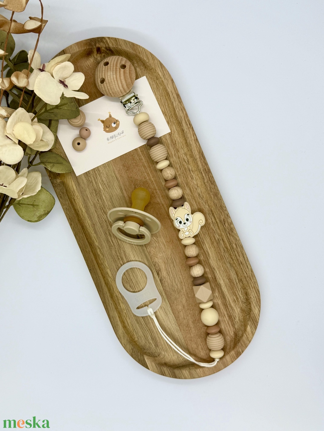 Mókus cumilánc - baba - mama - baba játékok - cumilánc - Meska.hu