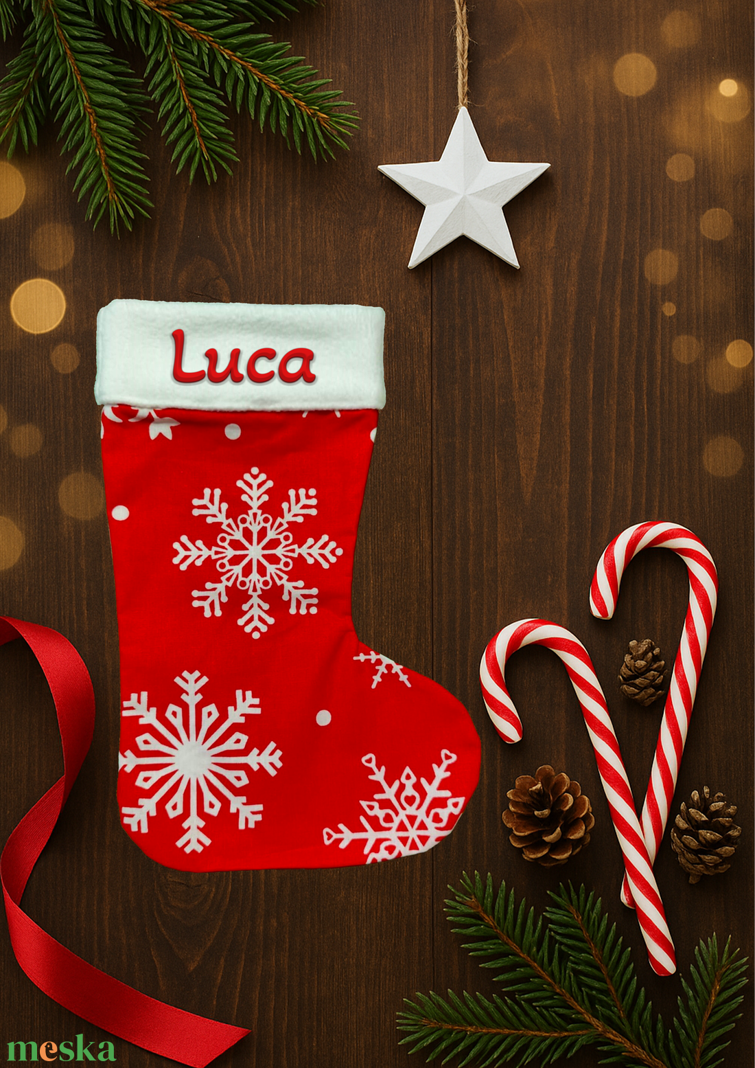 Mikuláscsizma, TÖBBFÉLE, bármilyen NÉVVEL vagy FELIRATTAL - karácsony - mikulás - mikulás csizma és zokni - Meska.hu