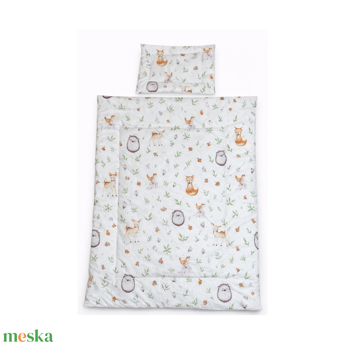 Erdei állatkás babaágynemű szett (takaró + párna) - baba - mama - baba ágynemű - Meska.hu