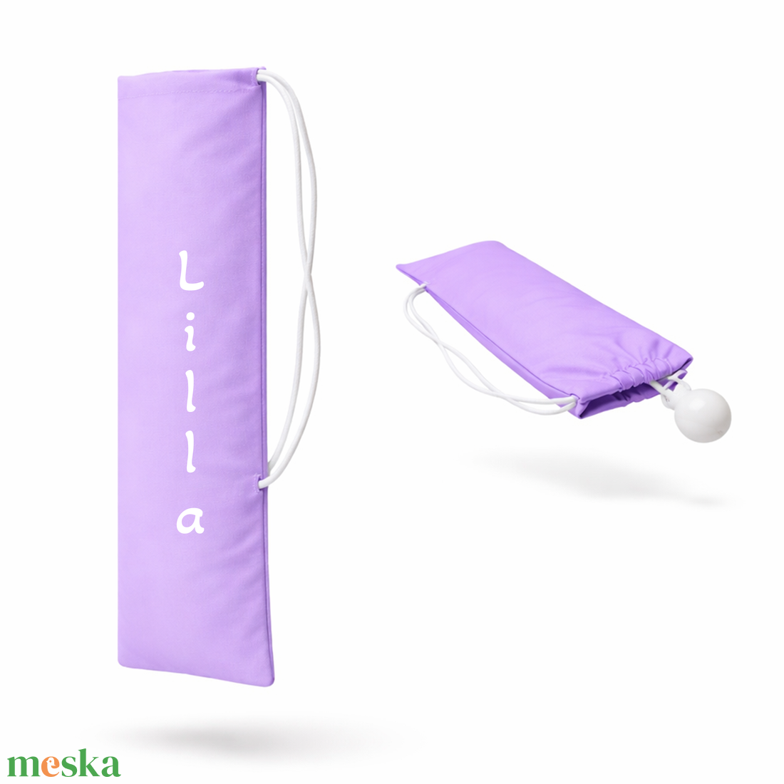 Mazsorett bottartó névvel és/vagy logóval (világoslila) - táska & tok - hátizsák - tornazsák, gymbag - Meska.hu