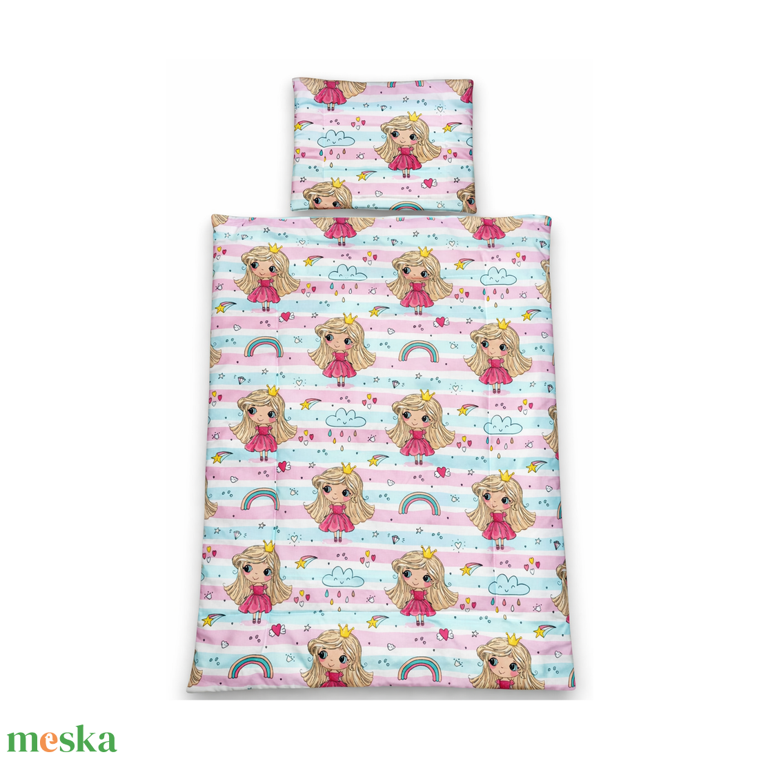 Királylányos-hercegnős babaágynemű szett (takaró + párna) - baba - mama - baba ágynemű - szett kiságyba - Meska.hu