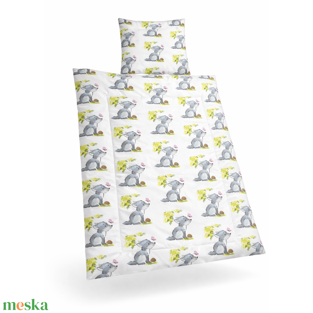 Farkaskölykös gyerekágynemű szett (takaró + párna) - játék & sport - ovis felszerelés - ovis ágynemű - Meska.hu