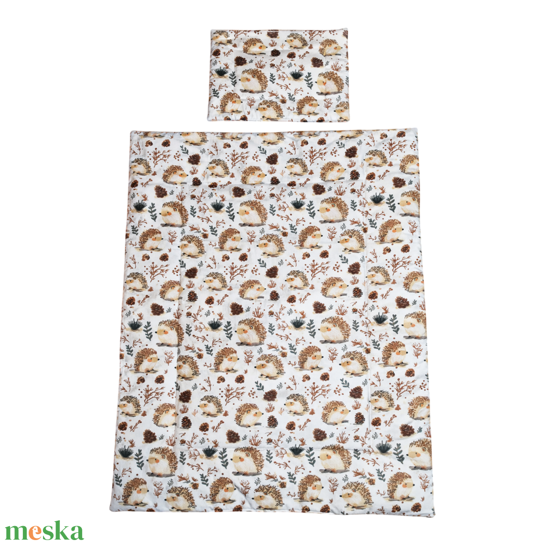 Sünis-tobozos gyerekágynemű szett (takaró + párna) - játék & sport - ovis felszerelés - ovis ágynemű - Meska.hu