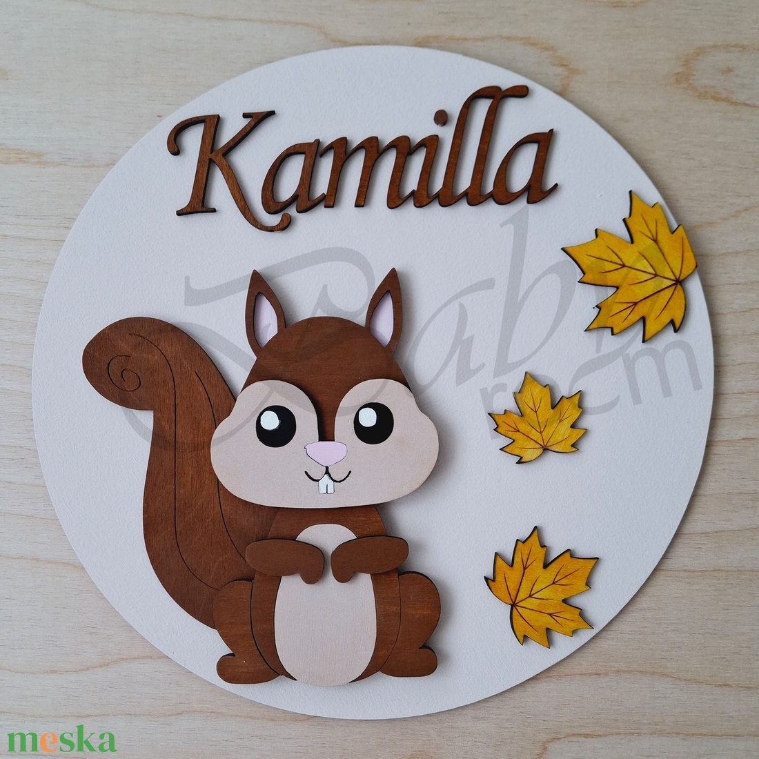 Mókus - névre szóló falidísz - baba - mama - babaszoba dekoráció - babanév dekoráció - Meska.hu