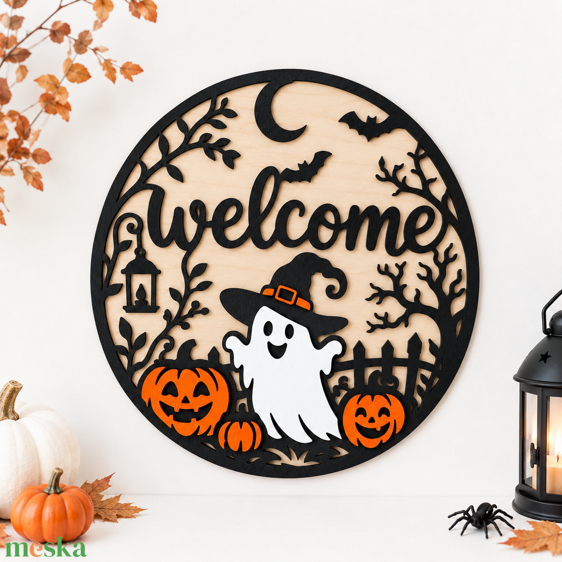 Halloween ajtódíszek - otthon & életmód - dekoráció - halloween - halloweeni ajtódíszek és ablakdíszek - Meska.hu