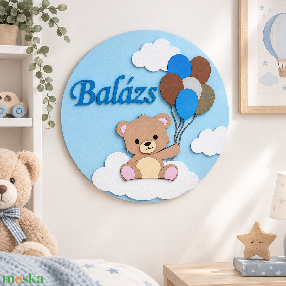 Maci - névre szóló falidísz - baba - mama - babaszoba dekoráció - babanév dekoráció - Meska.hu