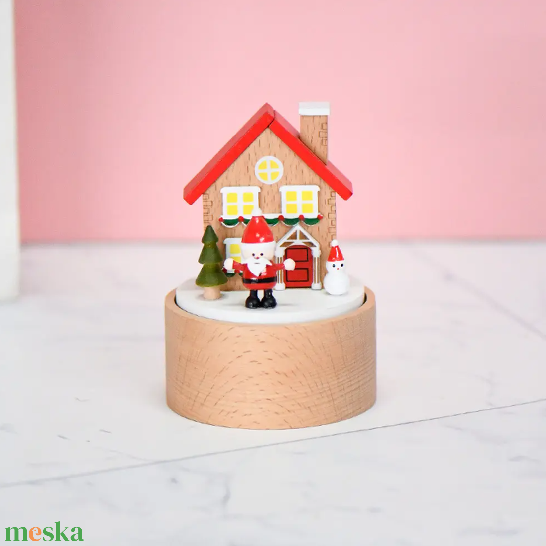 Mikulás ház - mozgó zenedoboz - otthon & életmód - dekoráció - asztal és polc dekoráció - zenedoboz - Meska.hu