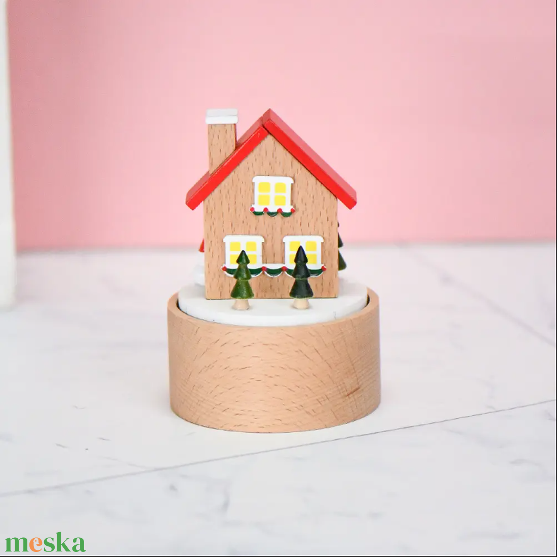 Mikulás ház - mozgó zenedoboz - otthon & életmód - dekoráció - asztal és polc dekoráció - zenedoboz - Meska.hu