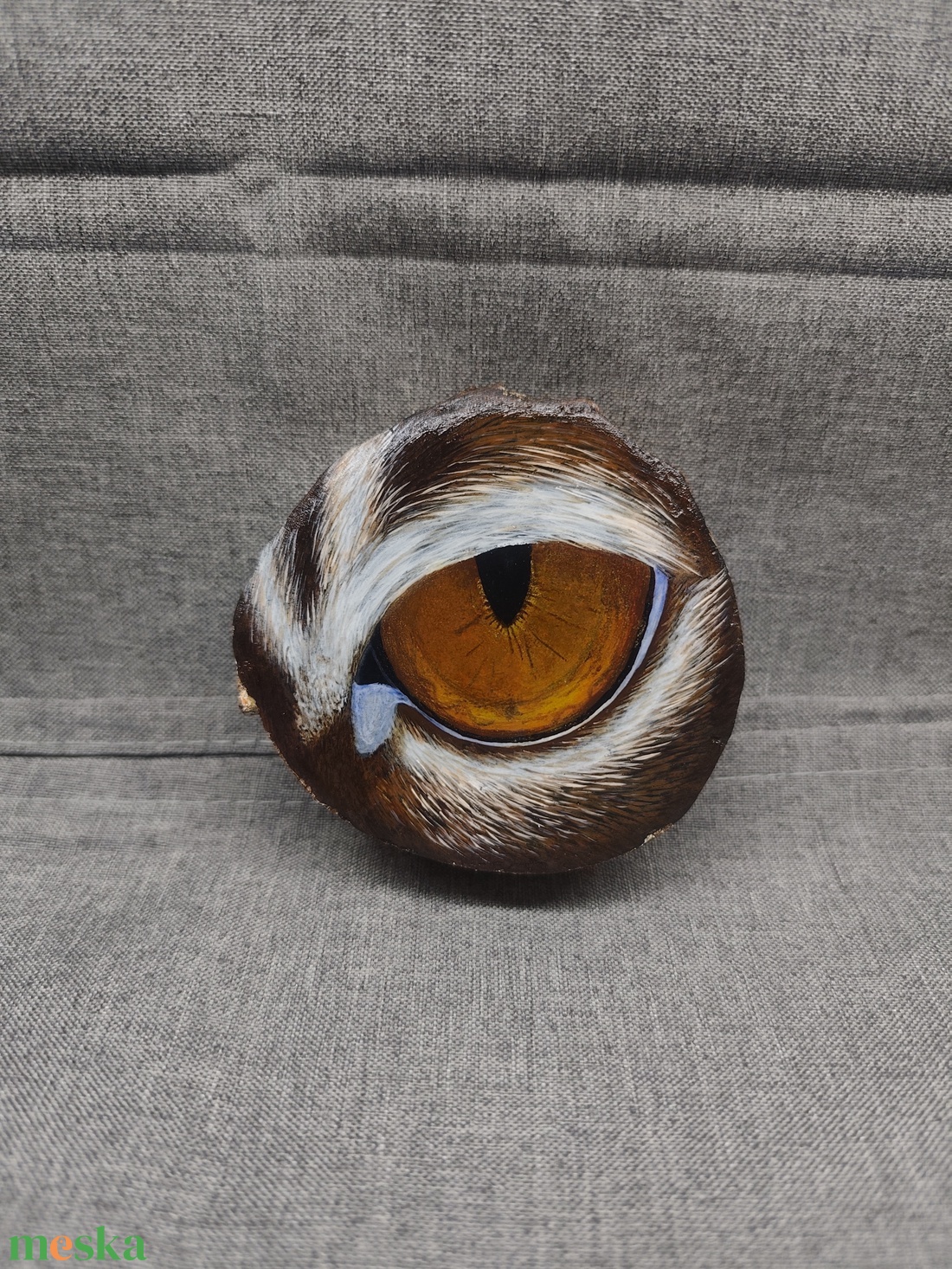 Fakorong festmény-macska szem - művészet - festmény - akril - Meska.hu