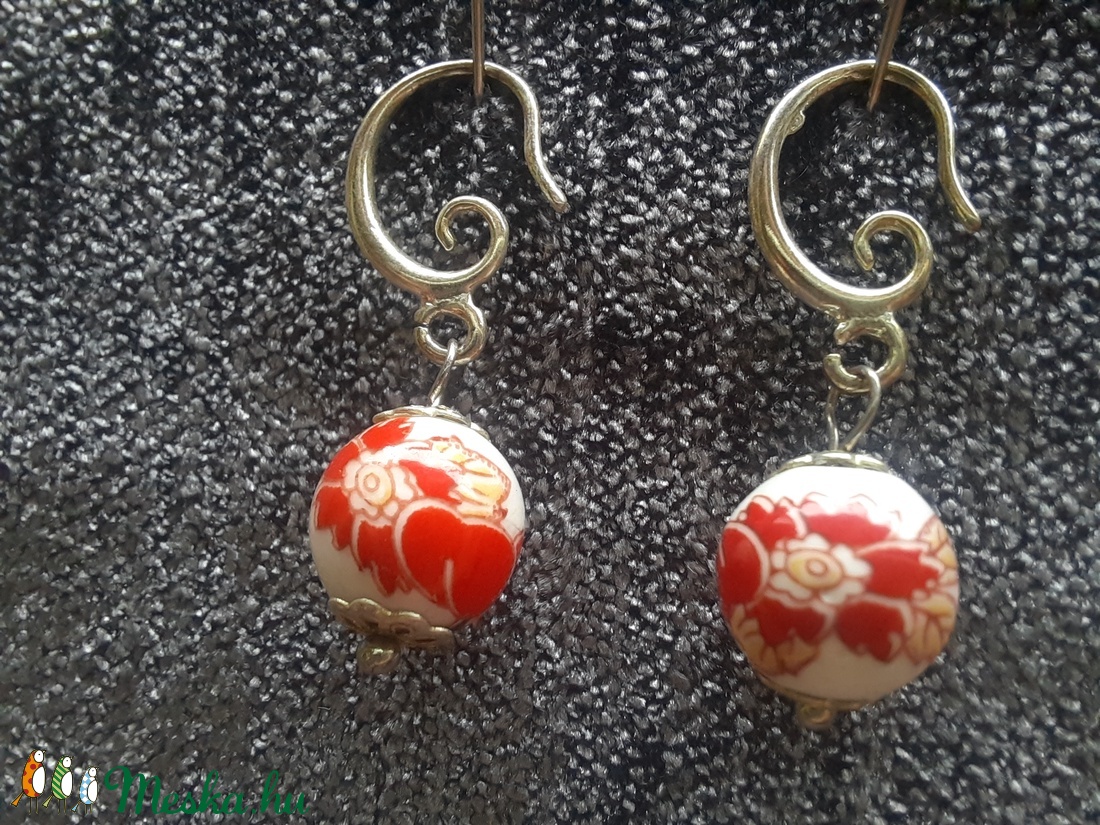 Porcelán füli - ékszer - fülbevaló - lógó fülbevaló - Meska.hu