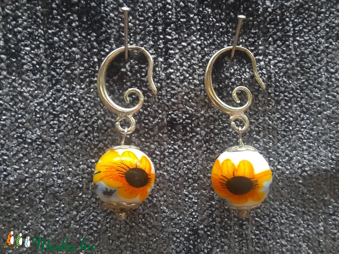 Porcelán füli - ékszer - fülbevaló - lógó fülbevaló - Meska.hu