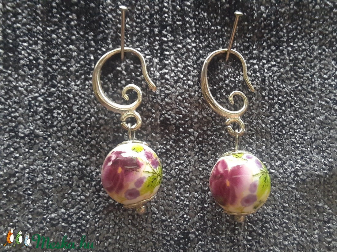 Porcelán füli - ékszer - fülbevaló - lógó fülbevaló - Meska.hu