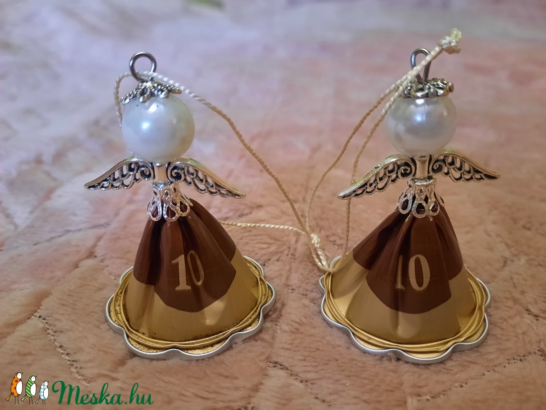 Kávékapszula angyalka - karácsony - karácsonyi lakásdekoráció - karácsonyfadíszek - Meska.hu