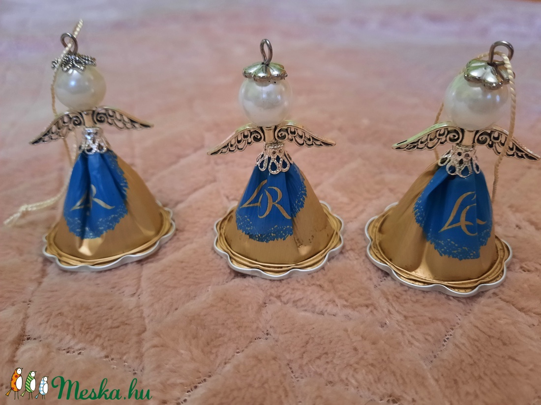 Kávékapszula angyalka - karácsony - karácsonyi lakásdekoráció - karácsonyfadíszek - Meska.hu