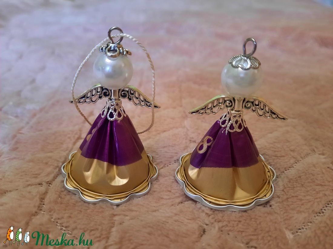 Kávés kapszula angyalka - karácsony - karácsonyi lakásdekoráció - karácsonyfadíszek - Meska.hu