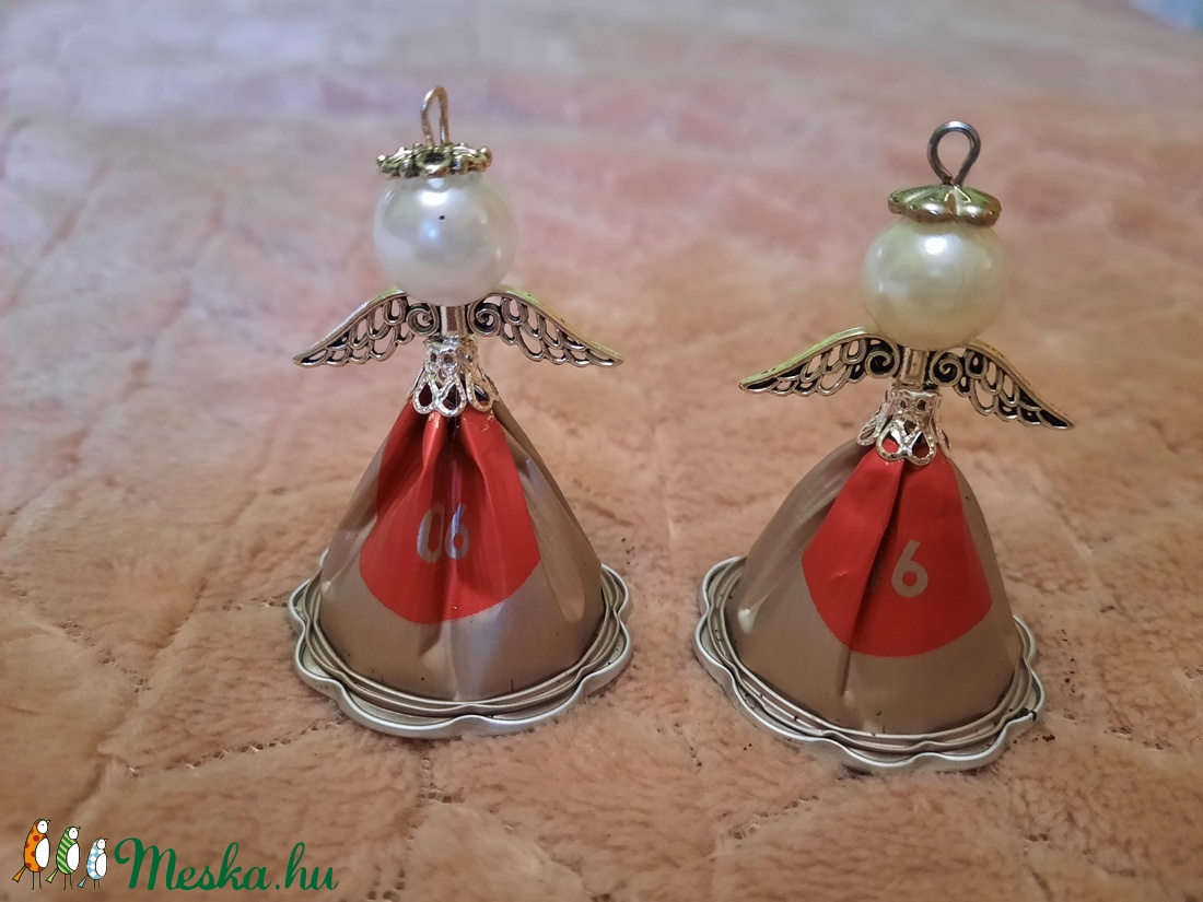 Kávés kapszula angyalka - karácsony - karácsonyi lakásdekoráció - karácsonyfadíszek - Meska.hu