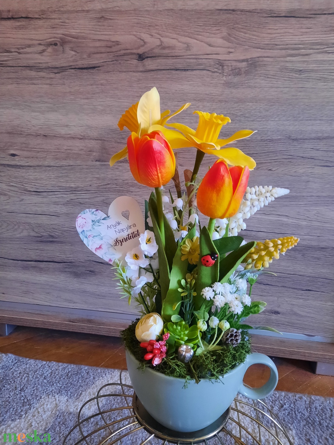 Tavaszi asztaldísz  - otthon & életmód - dekoráció - asztal és polc dekoráció - asztaldísz - Meska.hu