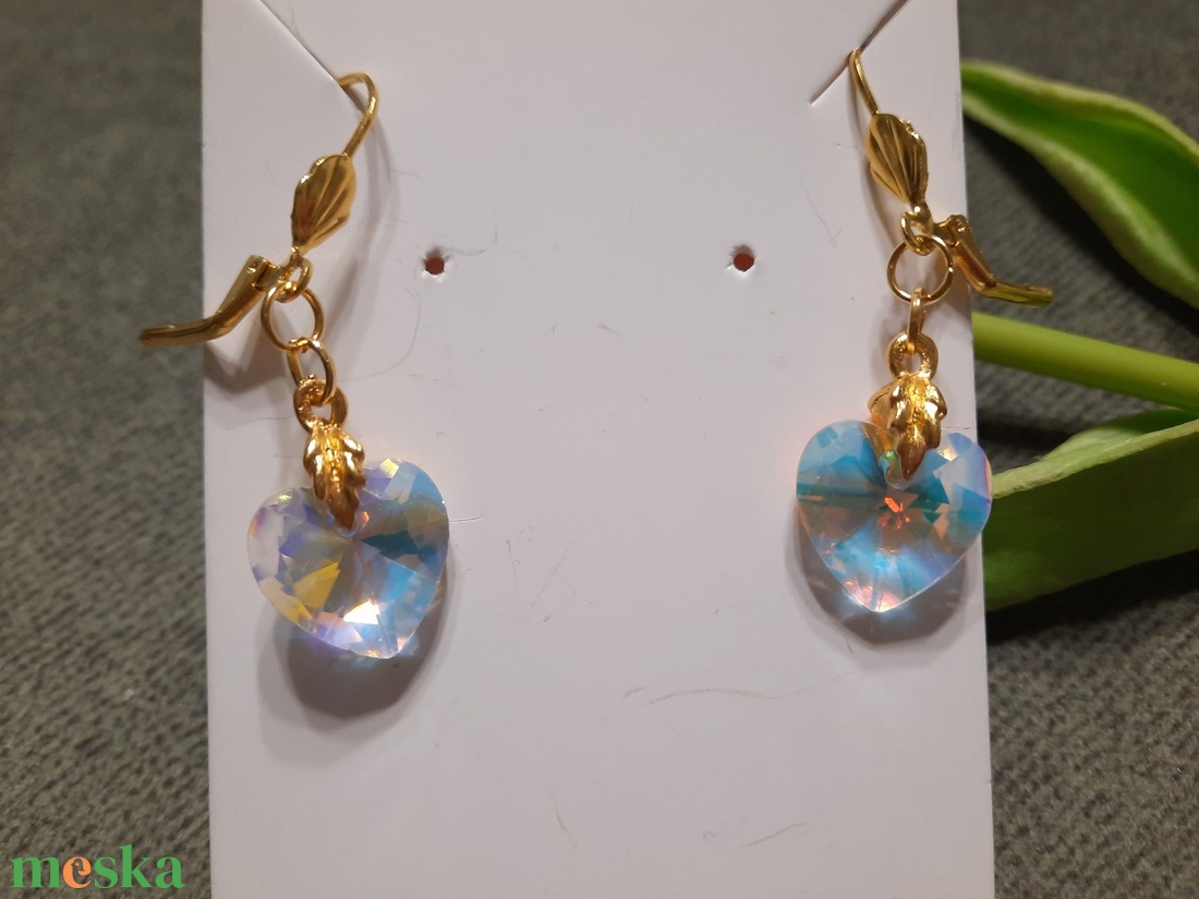 Szivecskés fülbevaló - ékszer - fülbevaló - lógó fülbevaló - Meska.hu