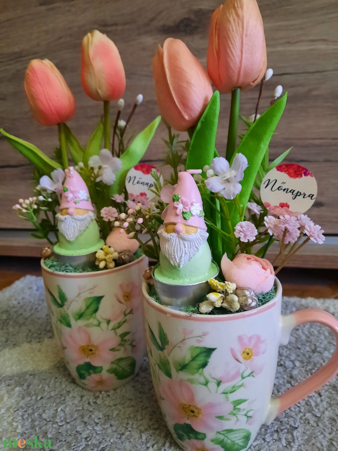 Tulipános asztaldísz  - otthon & életmód - dekoráció - asztal és polc dekoráció - asztaldísz - Meska.hu